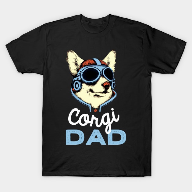 Corgi Dad Vintage Dog Owner Welsh Corgi Dog Father T-Shirt by BetterManufaktur